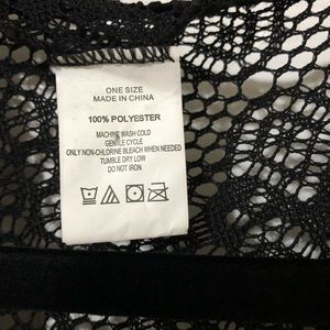 Black crochet boho kimono